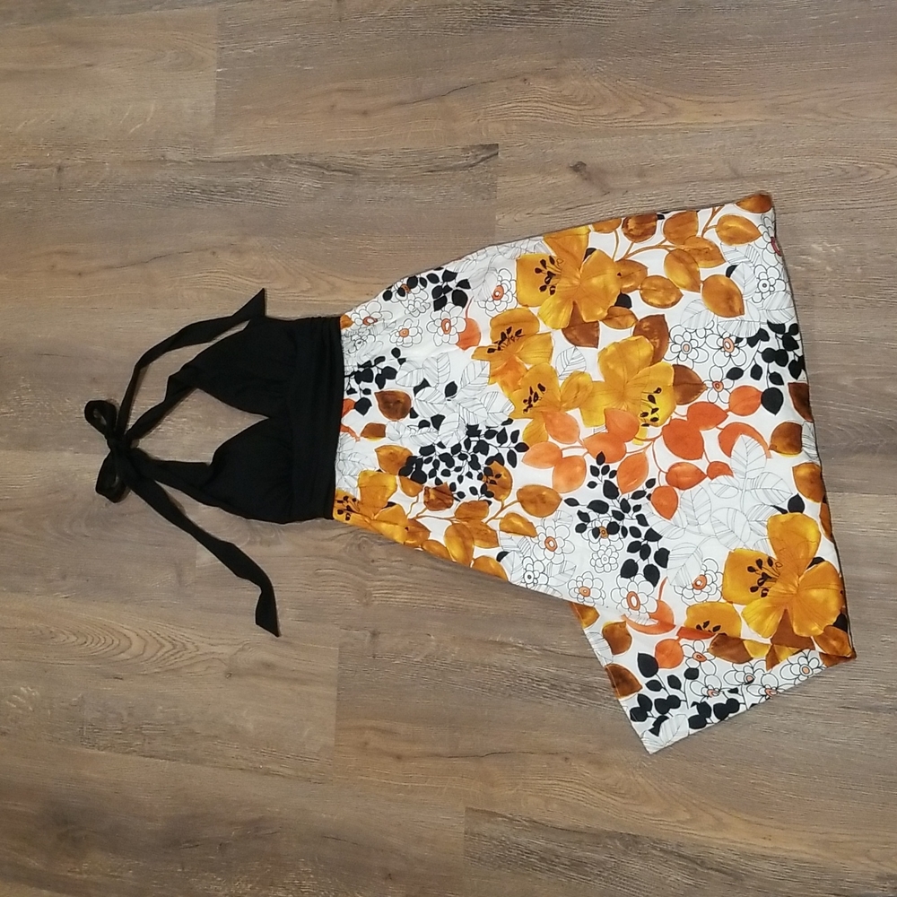 London Times Floral Halter Maxi Dress